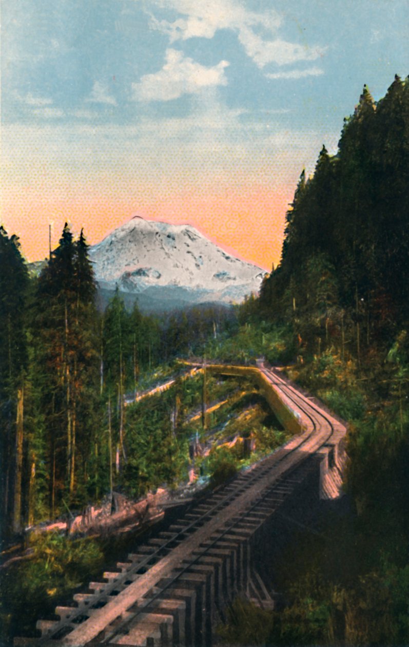 CM＆PSRRのレーニア山、c1916 作： アサヘル・カーティス
