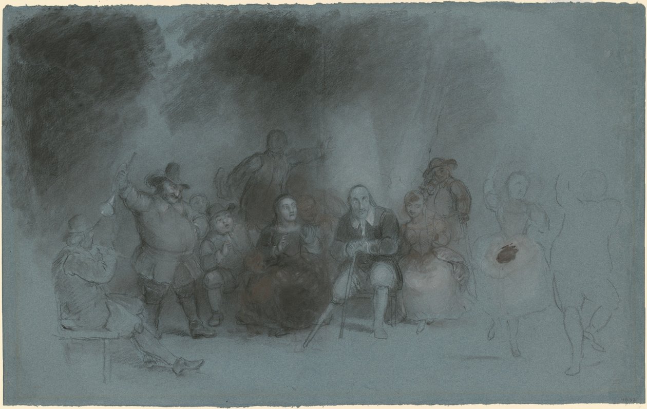 「ダンス・オン・ザ・バッテリー in Presence of Peter Stuyvesant」のための習作 作： アッシャー・ブラウン・デュランド