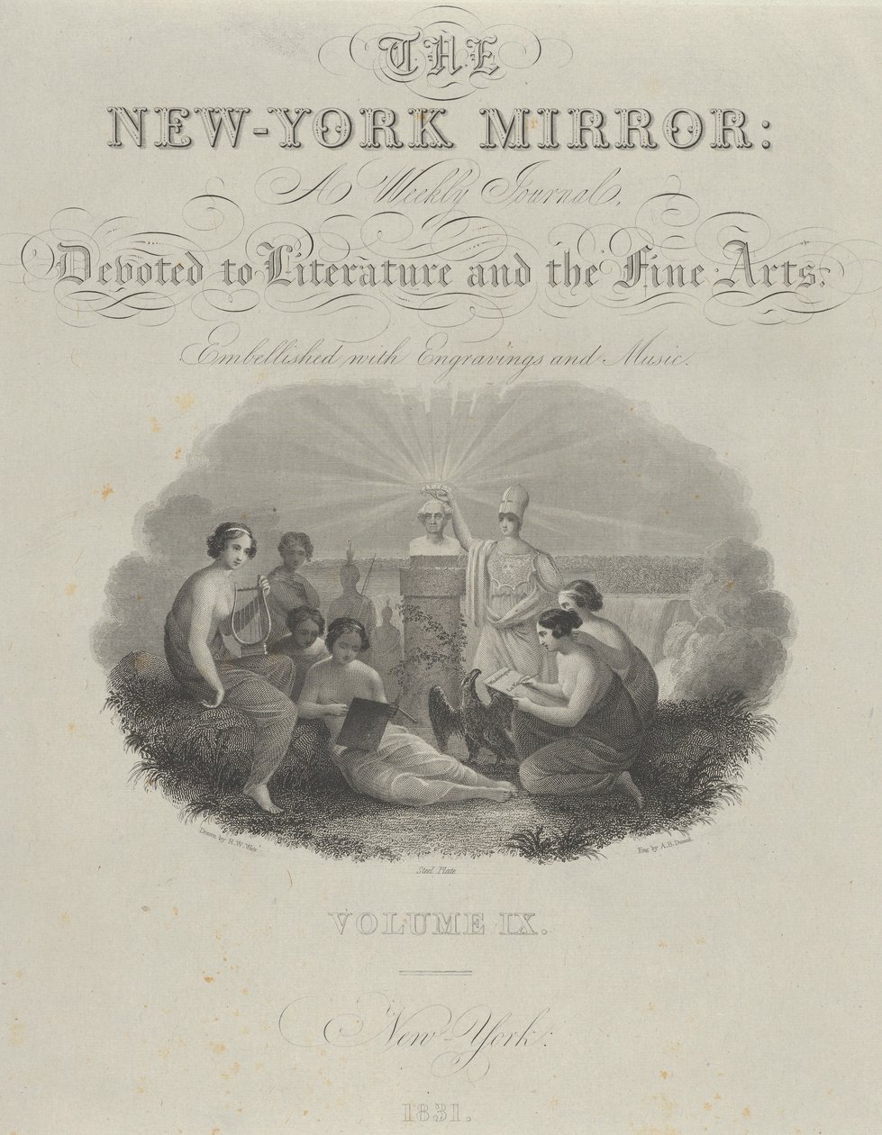 タイトルページ: The New York Mirror, A Weekly Journal, Devoted to Literature and the Fine Arts..., 1831. 作： アッシャー・ブラウン・デュランド