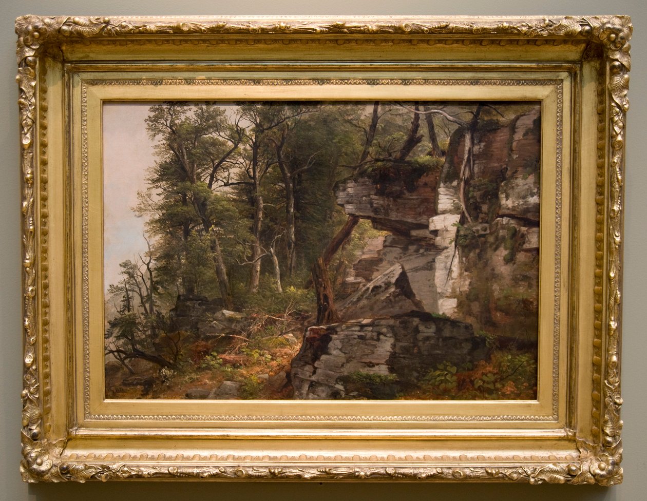 ロッキーヒルサイドの木々、c。 1849年。 作： アッシャー・ブラウン・デュランド