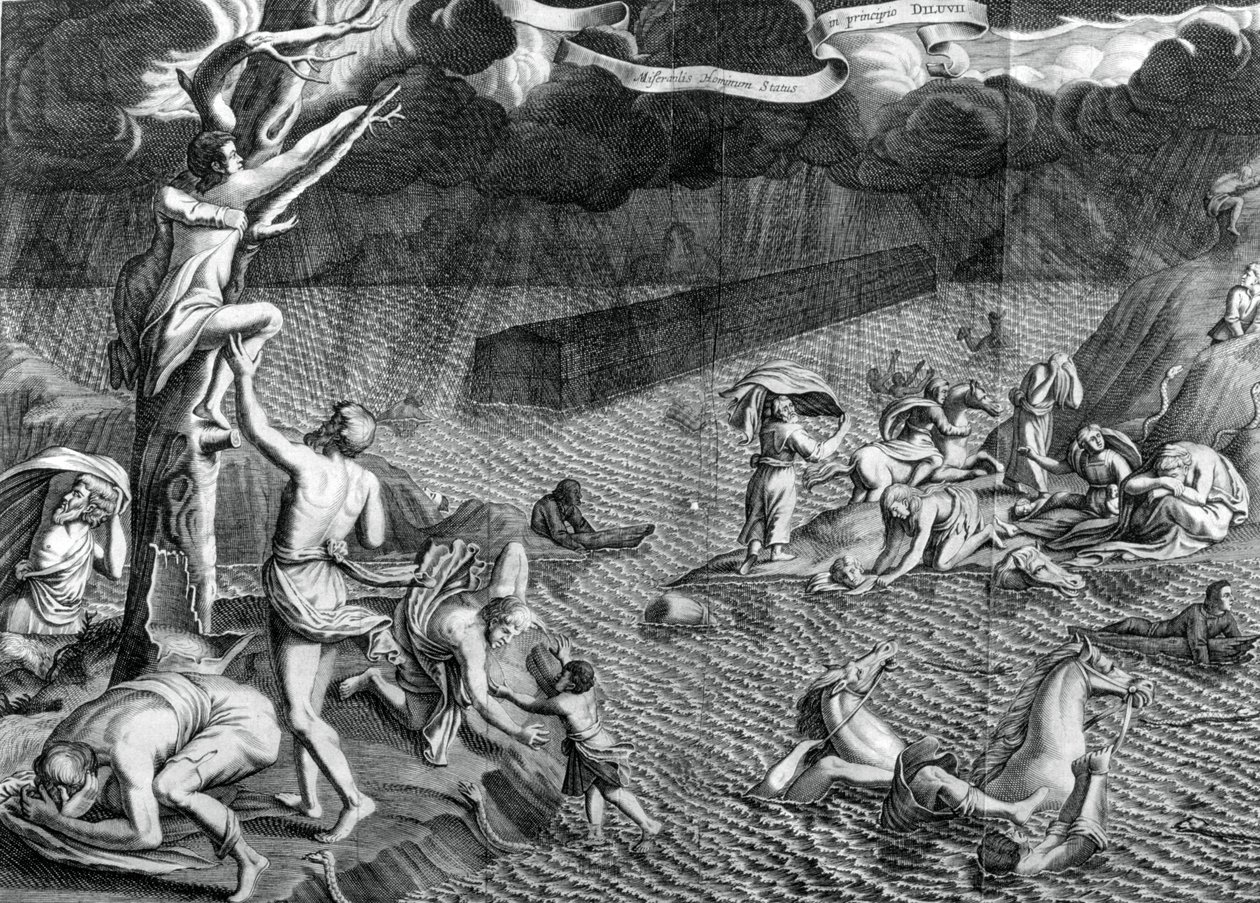 大洪水の情景、1675年 作： アタナシウス・キルヒャー