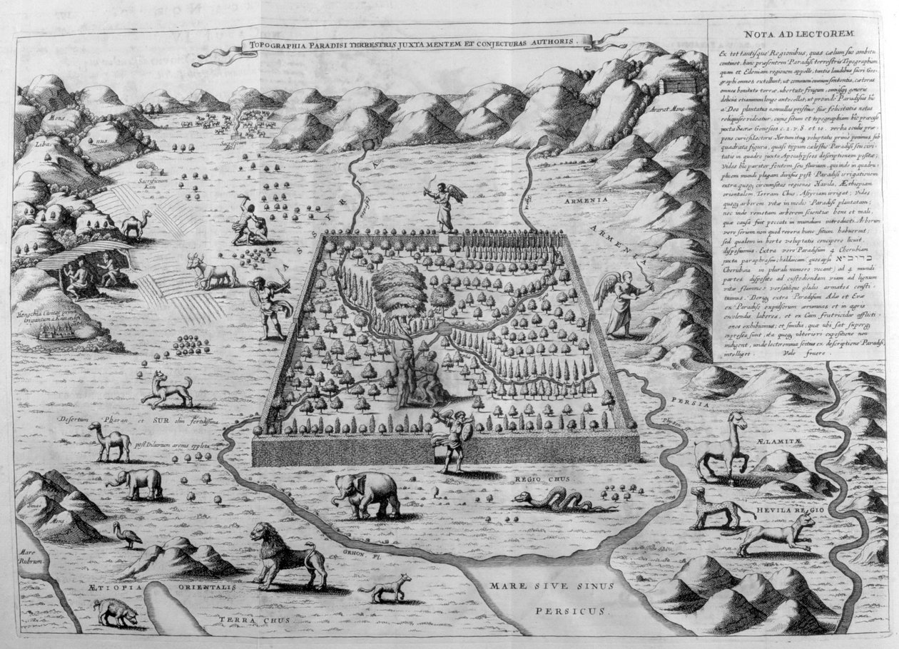 陸上の楽園、1675 作： アタナシウス・キルヒャー