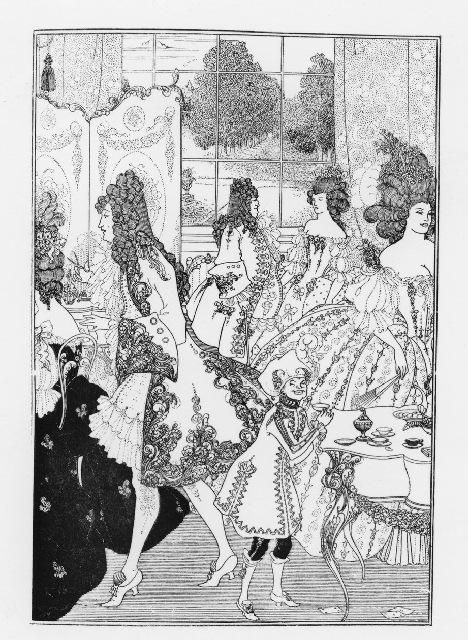 アレクサンドル・ポープ（1688-1744）による「ロックのレイプ」のイラスト 作： オーブリービアズリー