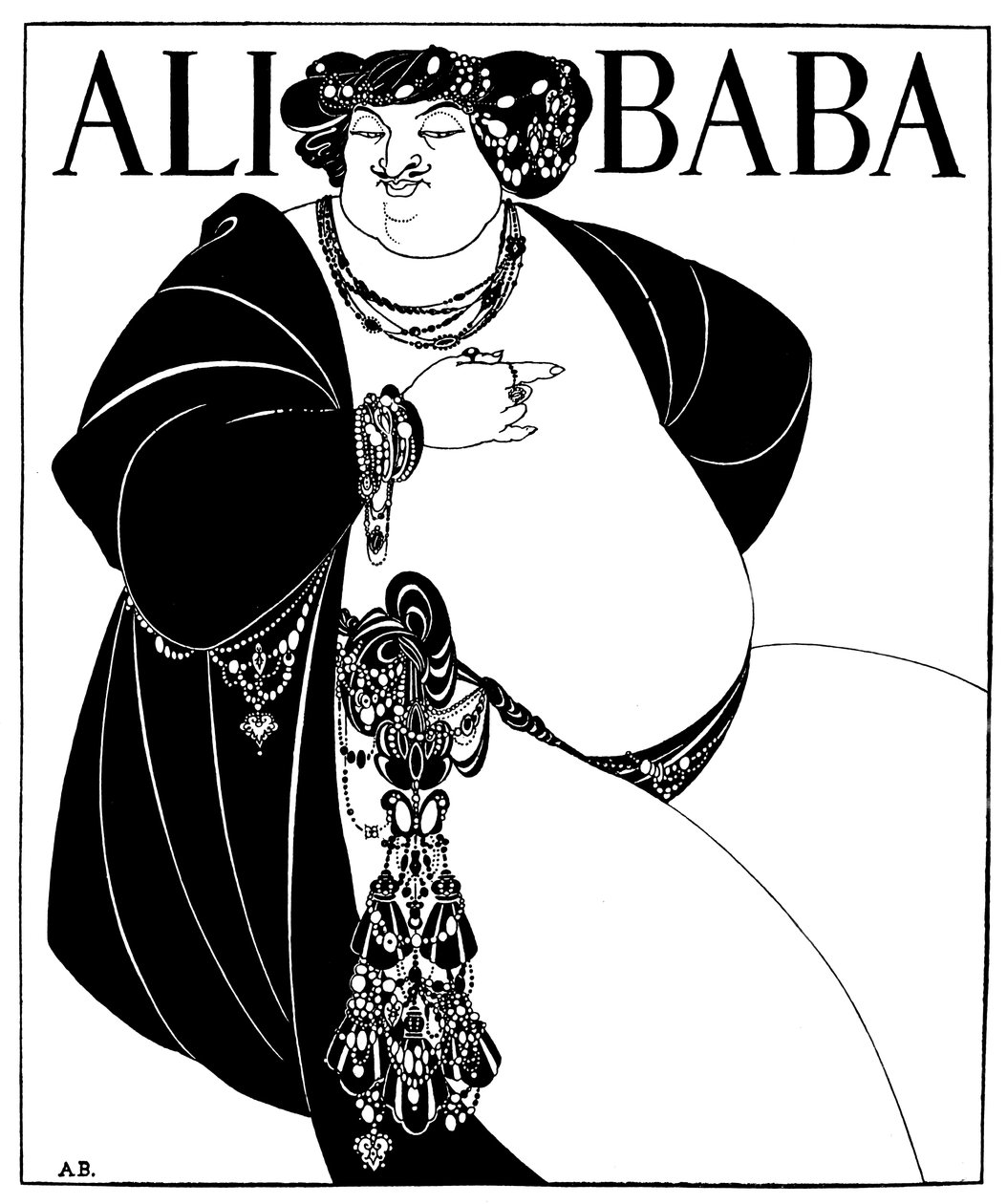 アリババのカバーデザイン、1897年 作： オーブリービアズリー