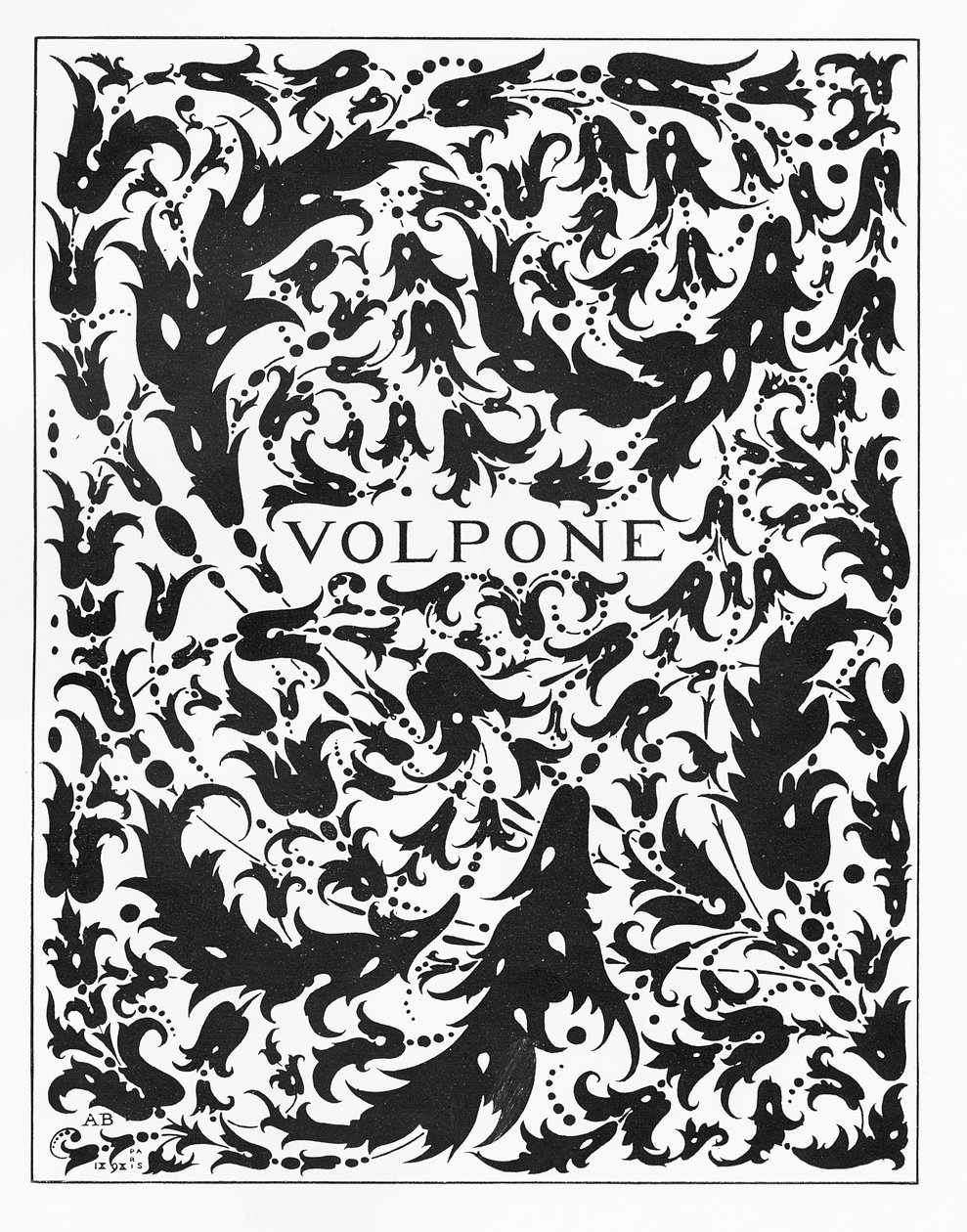 「ボルポーネ」への口絵、1898 作： オーブリービアズリー