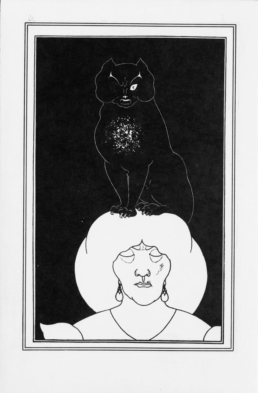 物語のイラストエドガー・アラン・ポー、1894-1895年の黒い猫 作： オーブリービアズリー