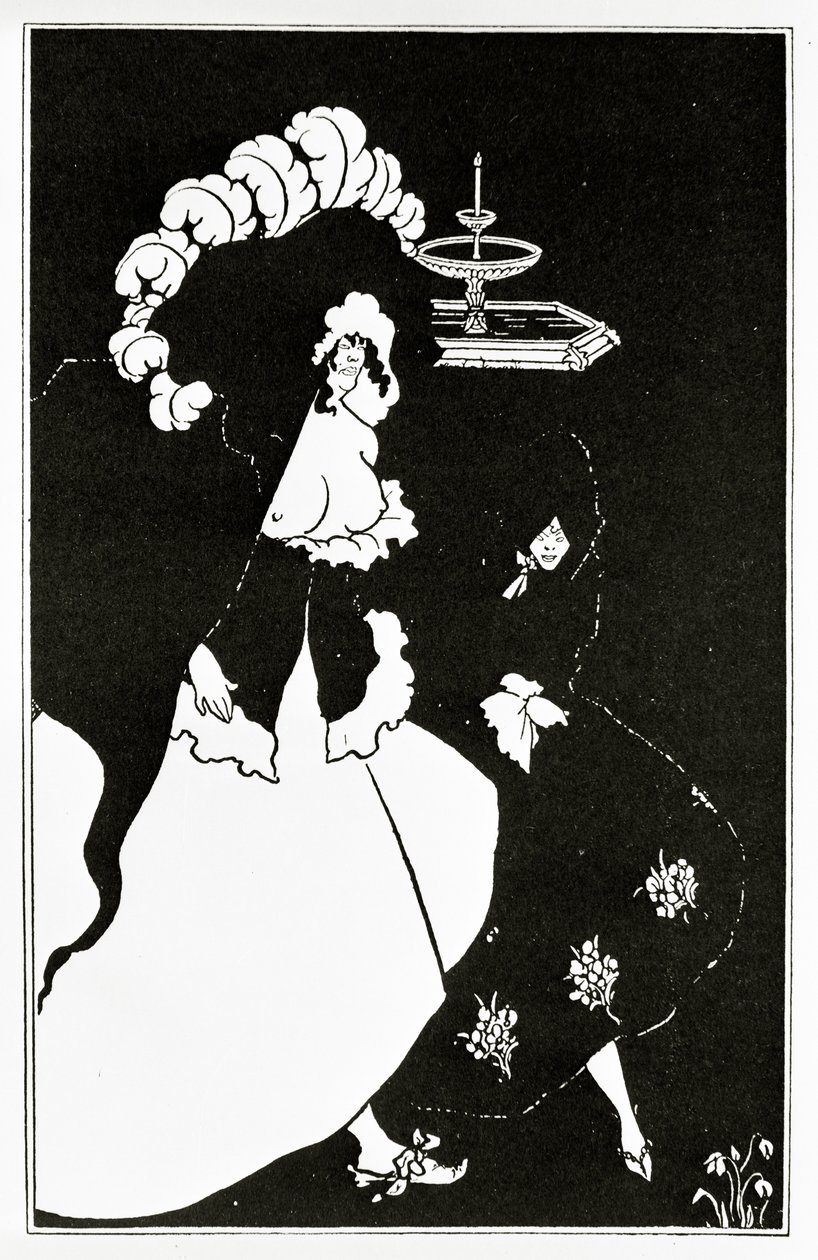 売春宿から戻ってきたメッサリナと仲間、1894年頃 作： オーブリービアズリー
