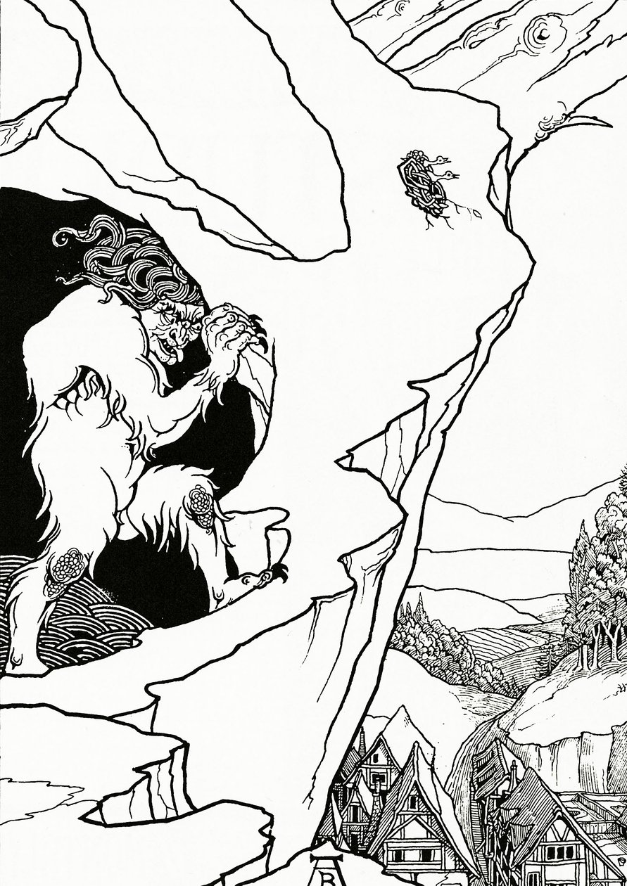 ランドスリップ、ビョルノン作「Pastor Sang」のフロントピース、1899年 作： オーブリービアズリー
