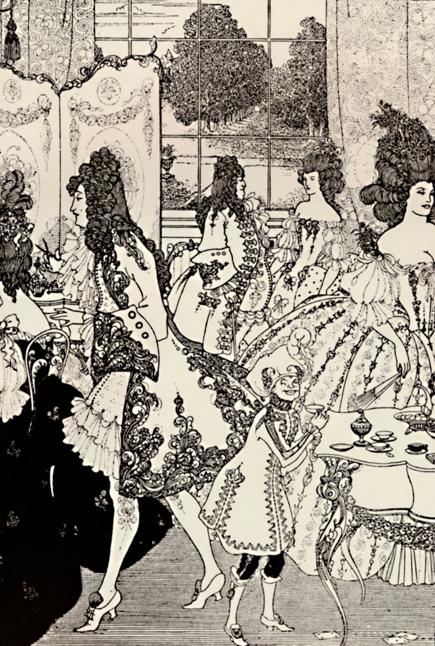 ロックのレイプ。アレクサンダー・ポープ。ペン画、1896年、1923年 作： オーブリービアズリー
