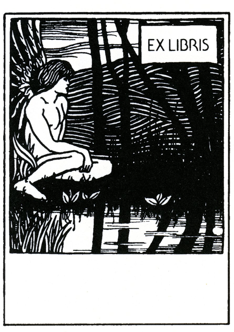 Vignette ex libris (ex-libris) 作: Aubrey Beardsley (1872-1898) 作： オーブリービアズリー