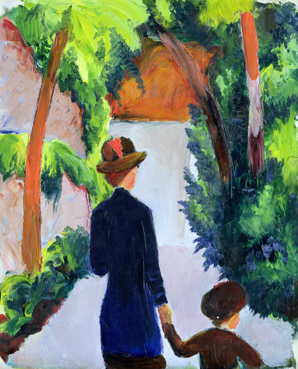 公園の母と子、1914 作： オーガストマッケ