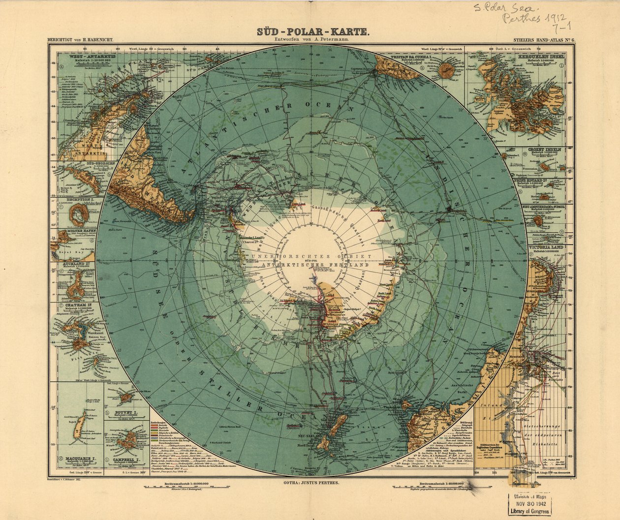南極の地図、1912年 作： オーガスト・ハインリッヒ・ピーターマン