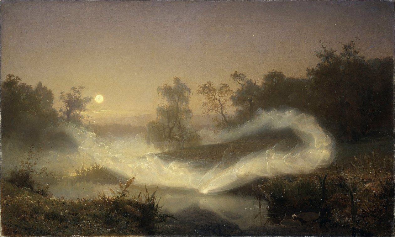 油絵　妖精　SM号　03 妖精たちの踊り - Malmstroem, August (1829-1901) 油彩・キャンバス