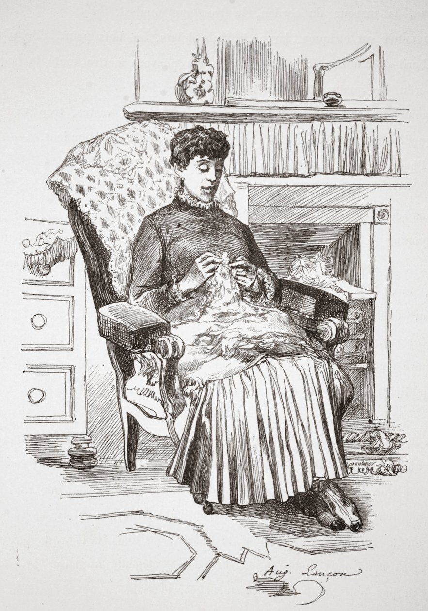 インテリアコーナー、「La Rue a Londres」のイラスト、パブ。 G. Charpentier et Cie、1884年 作： オーギュストアンドレランコン