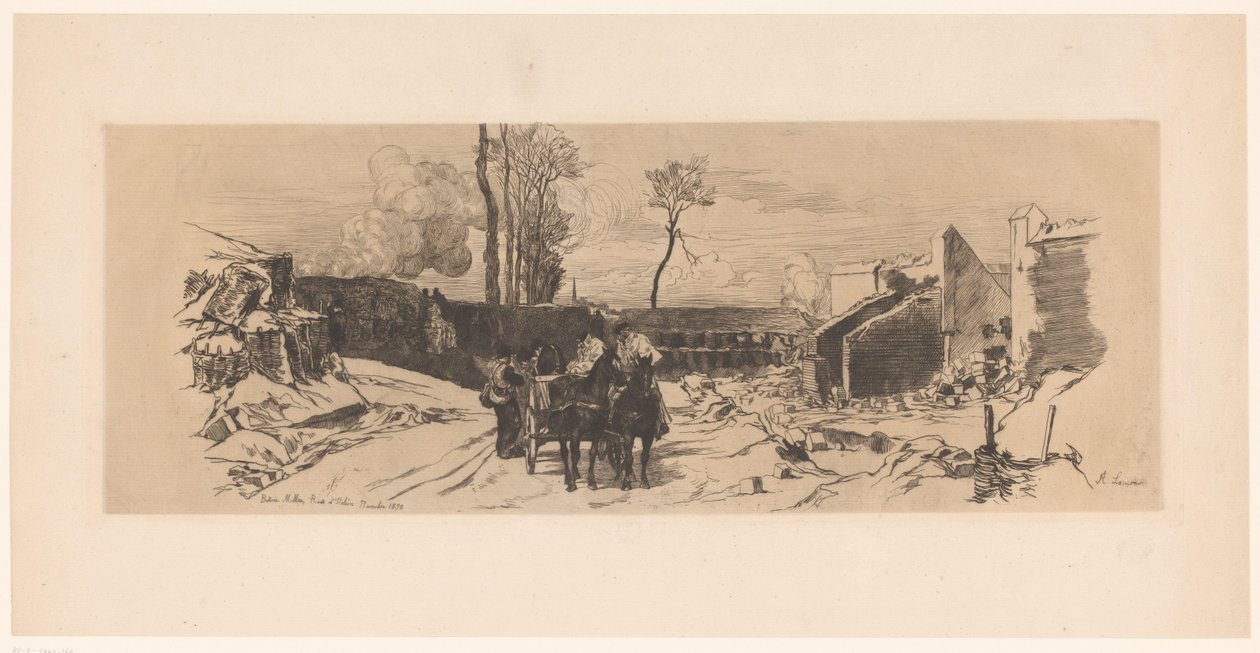 普仏戦争中の馬車に乗った兵士 Baterie Millau、Route d