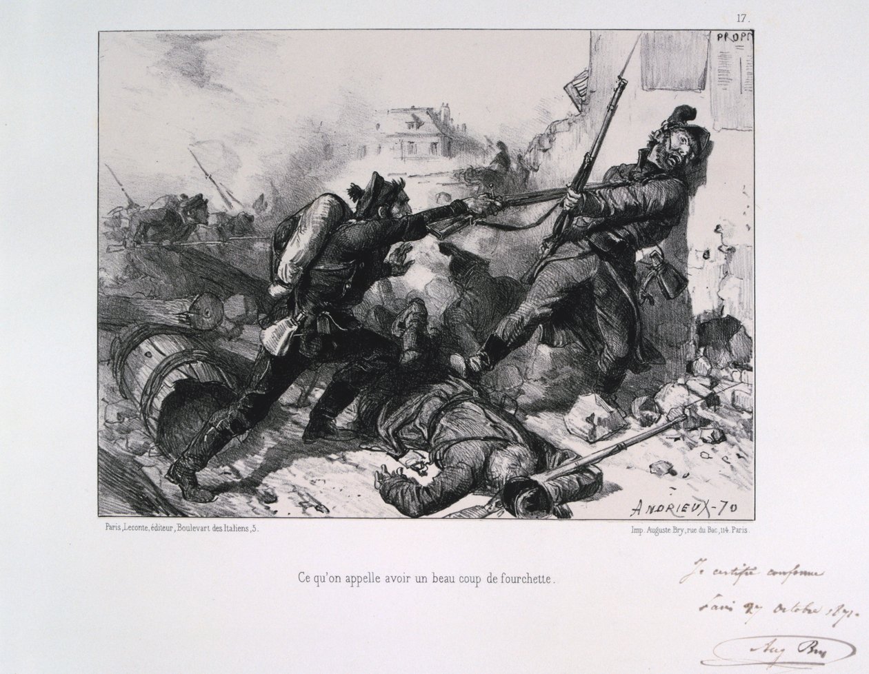 対戦、パリ包囲戦、普仏戦争、1870年1871年 作： オーギュスト・ブリー