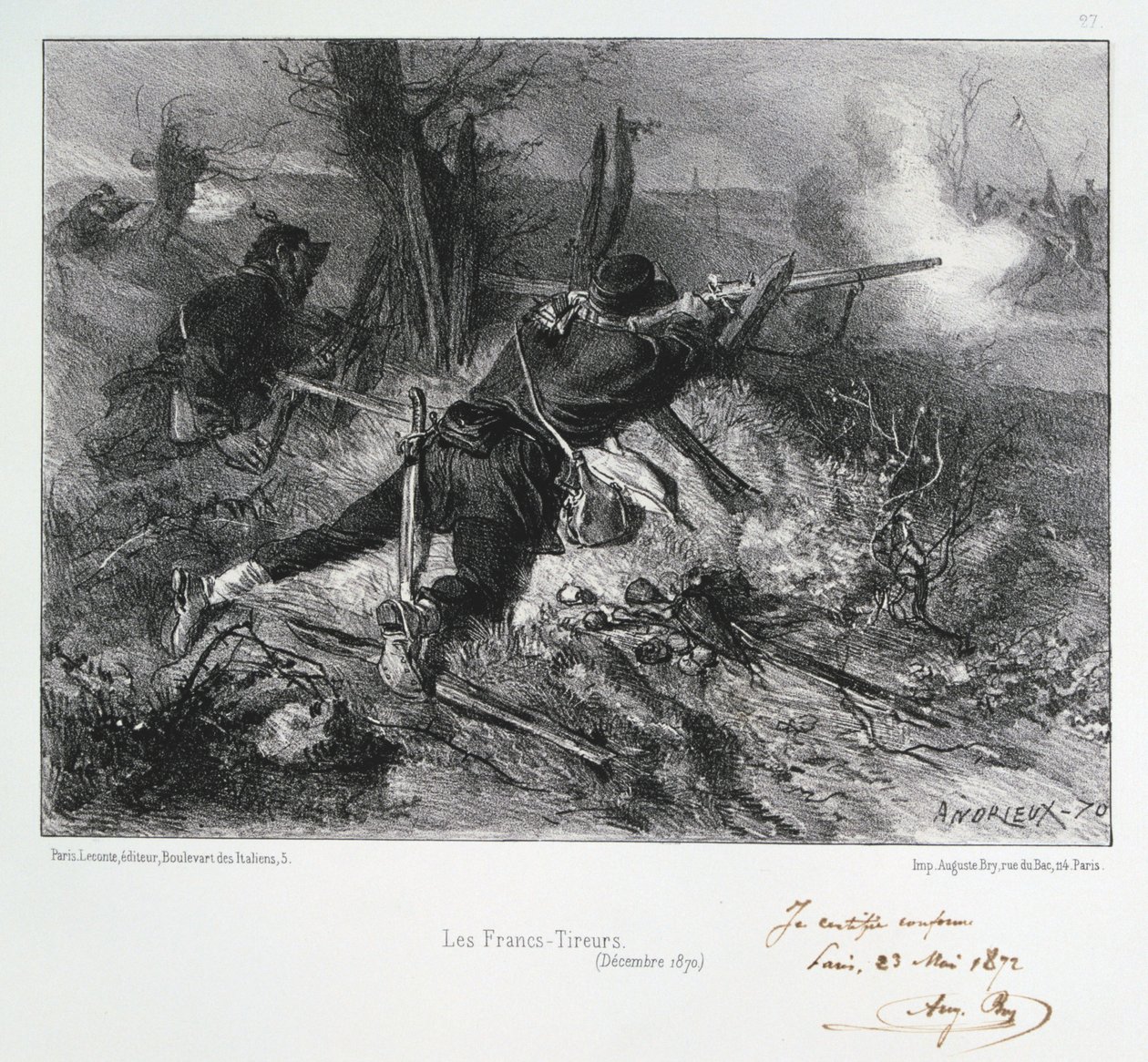 Les Francs-Tireurs、Siege of Paris、Franco-Prussian War、1870年12月1872 作： オーギュスト・ブリー
