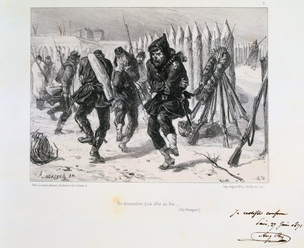 パリ包囲戦、日仏戦争、1870年1871年。 作： オーギュスト・ブリー