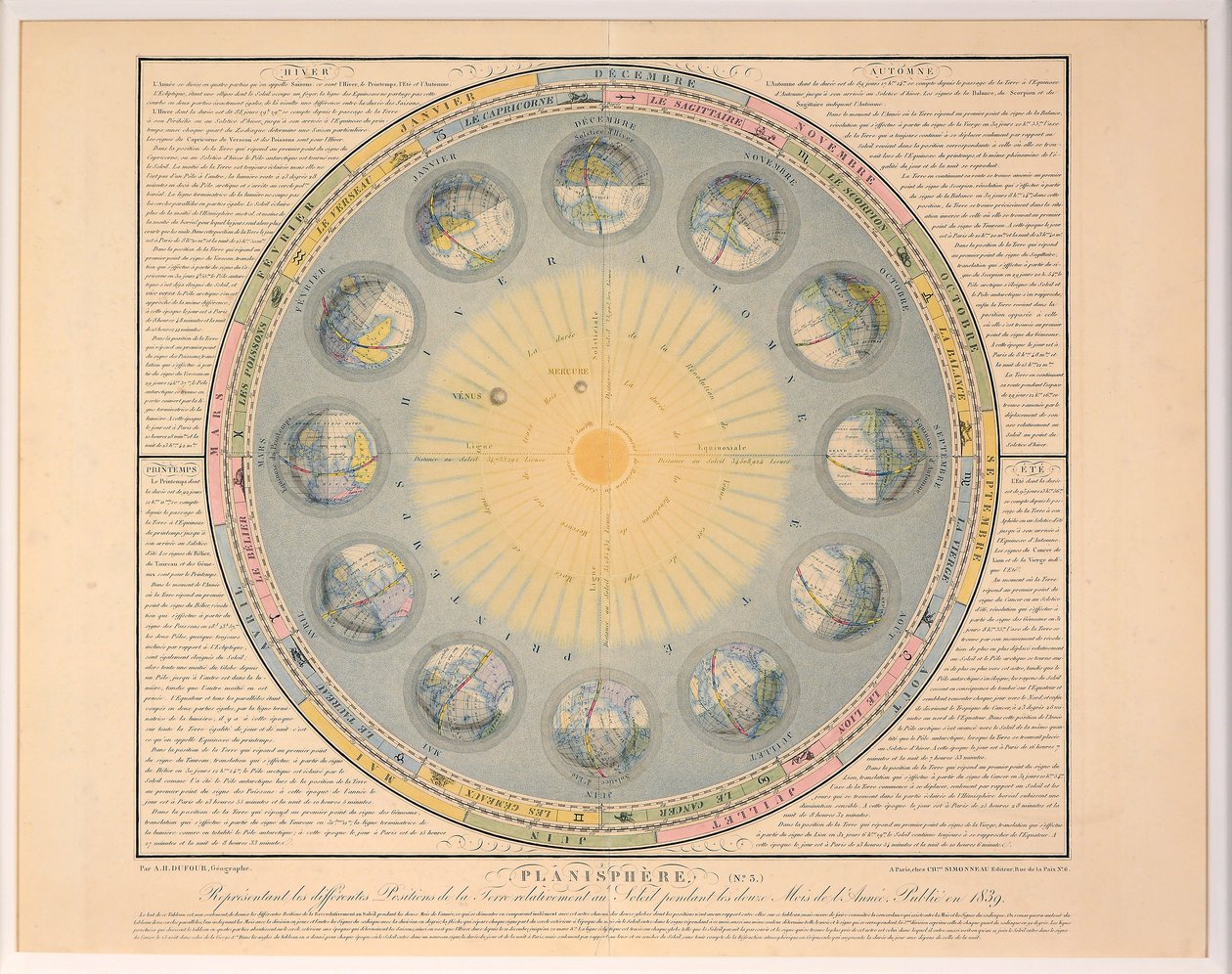 星座早見盤 No. 3、パブ。 1839年。 作： オーギュストアンリデュフォー