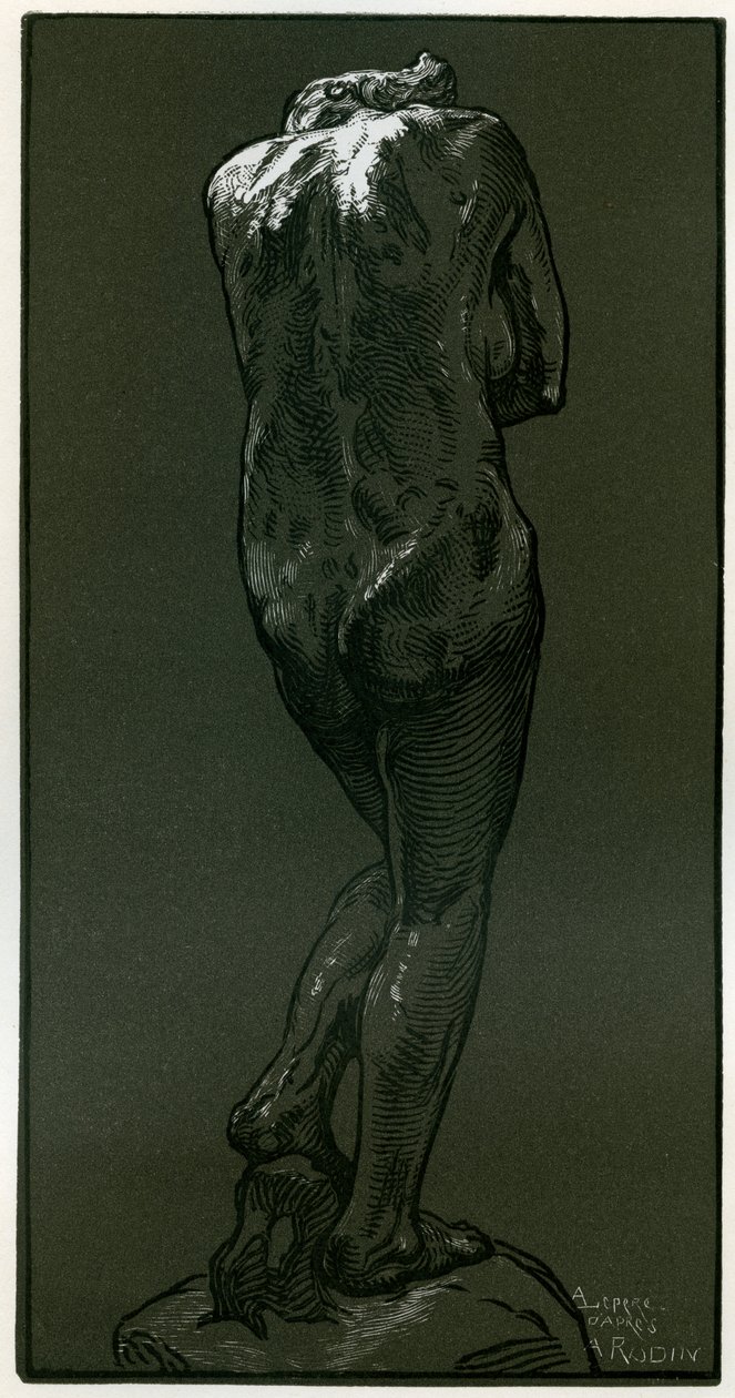 1898年にロダンの彫像の後の木版画。 作： オーギュスト・ルイ・ルペール