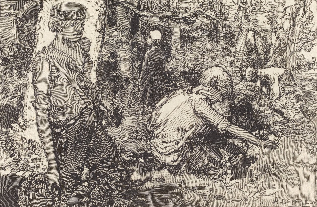 メイリリー La cueillette du muguet の集まり、1908 年。 作： オーギュスト・ルペール