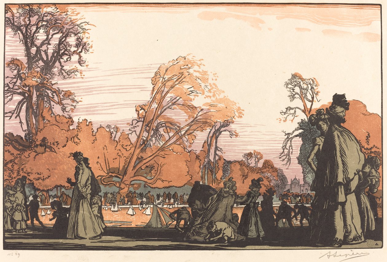 チュイルリーの池 (Le bassin des Tuileries) 作： オーギュスト・ルペール