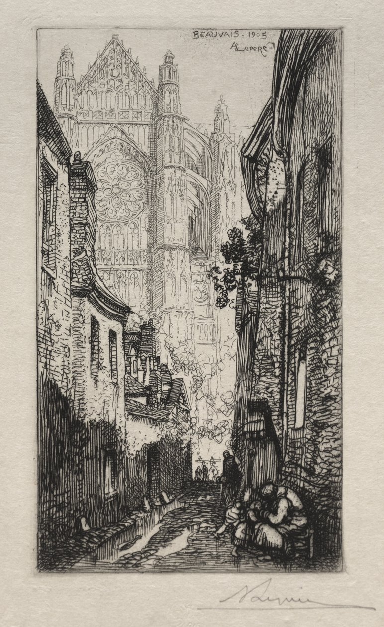 Narrow Street, Beauvais (An Alley, Beauvais) 作： オーギュスト・ルイ・ルペール