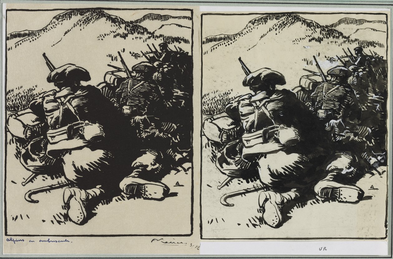 待ち伏せのアルピン、1914年。 作： オーギュスト・ルイ・ルペール