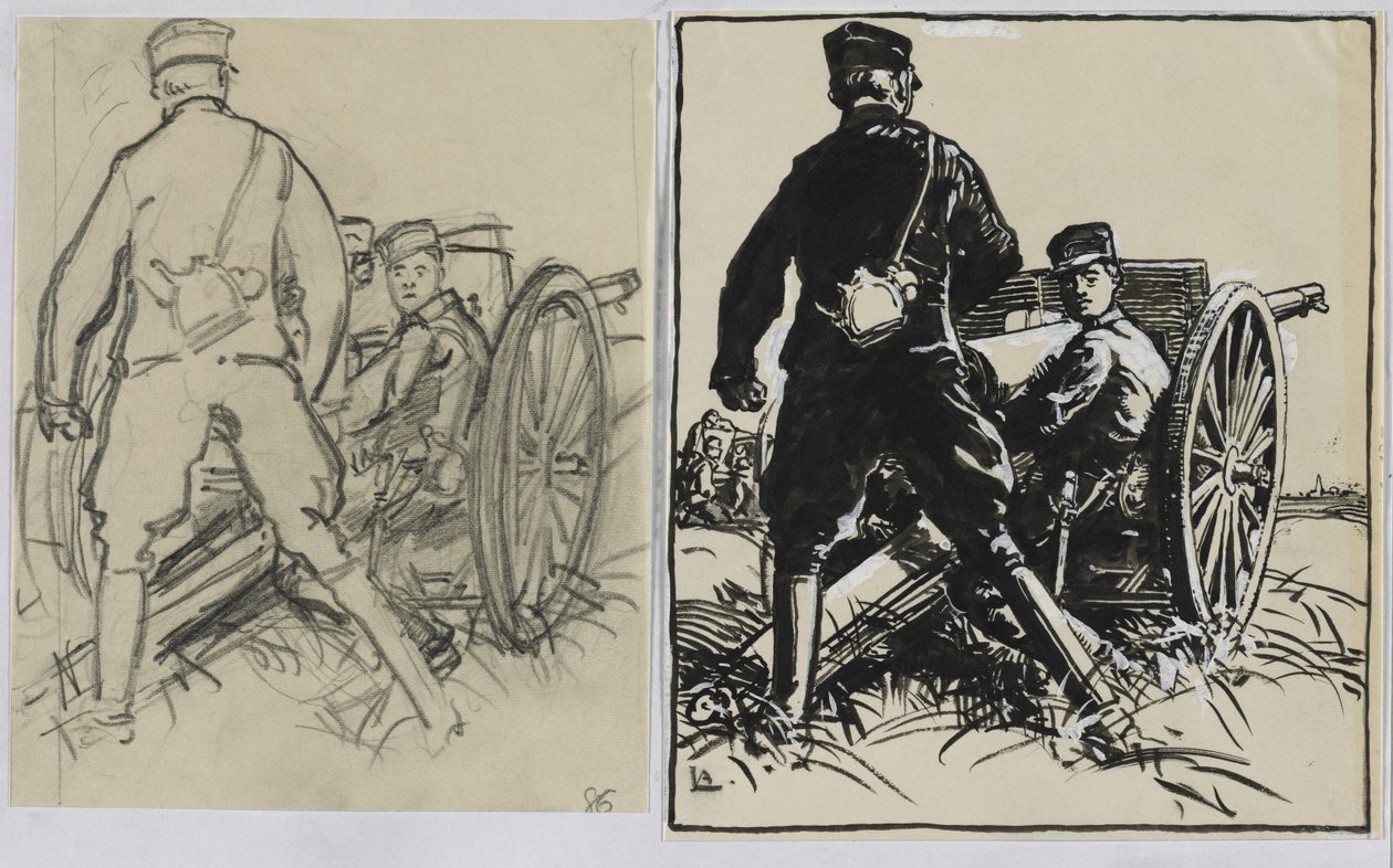 ベルギーの砲兵、1914年。 作： オーギュスト・ルイ・ルペール