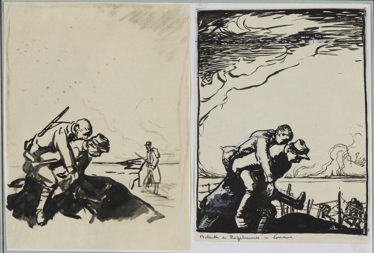 1914年、ロレーヌでのロゼリーの戦い。 作： オーギュスト・ルイ・ルペール