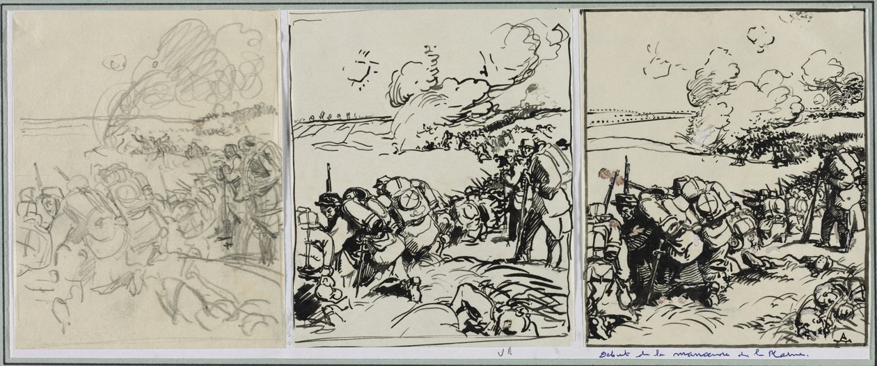 1914年のマルヌ作戦の始まり。 作： オーギュスト・ルイ・ルペール