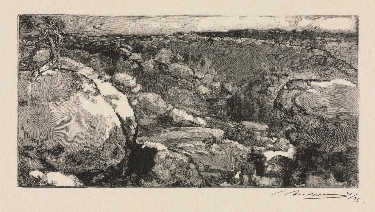 Fontainebleau Forest：The Cirque of Long-Rocher、1888。 作： オーギュスト・ルイ・ルペール
