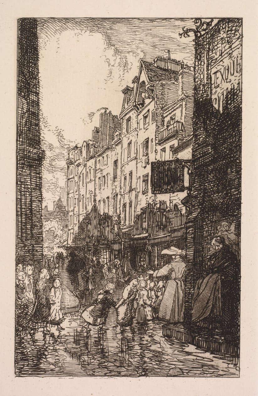 La Biévre、Les Gobelins、Saint-Séverin: サン・セヴラン地区: Rue des Prêtres Saint-Séverin 作： オーギュスト・ルイ・ルペール