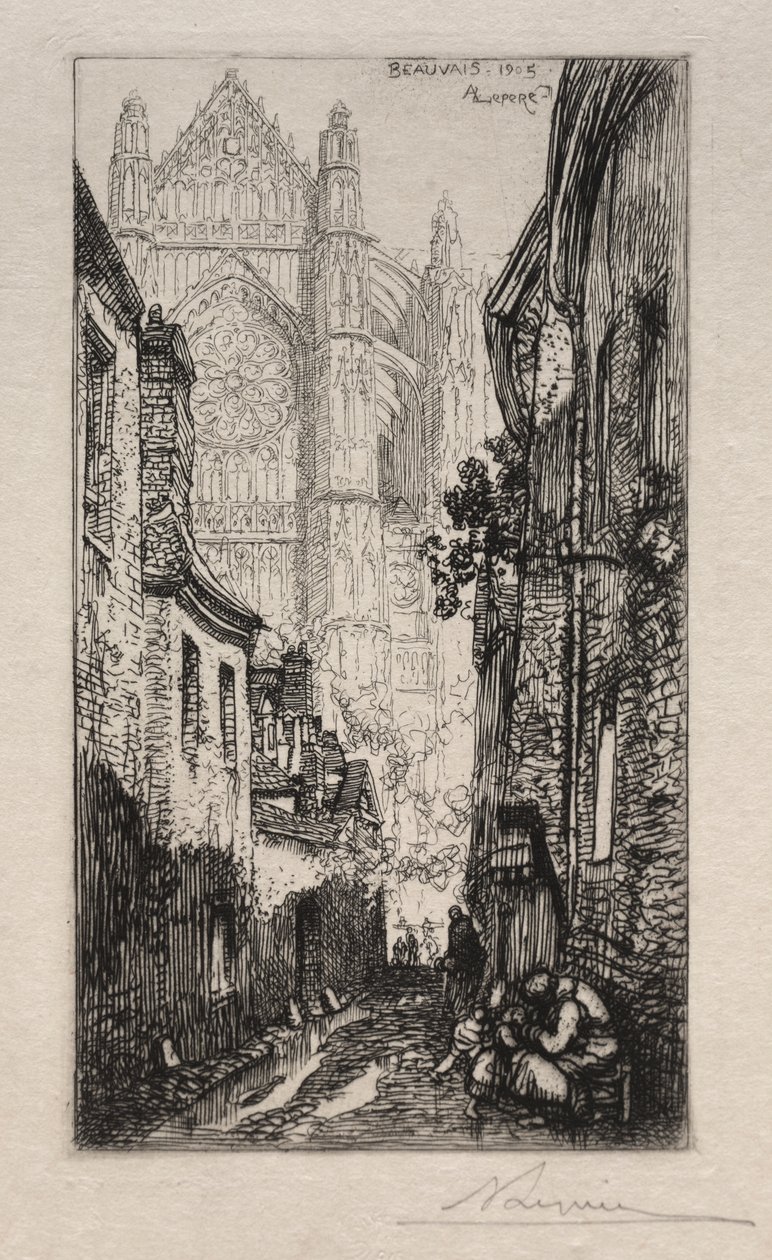 Narrow Street, Beauvais (An Alley, Beauvais) 作： オーギュスト・ルイ・ルペール