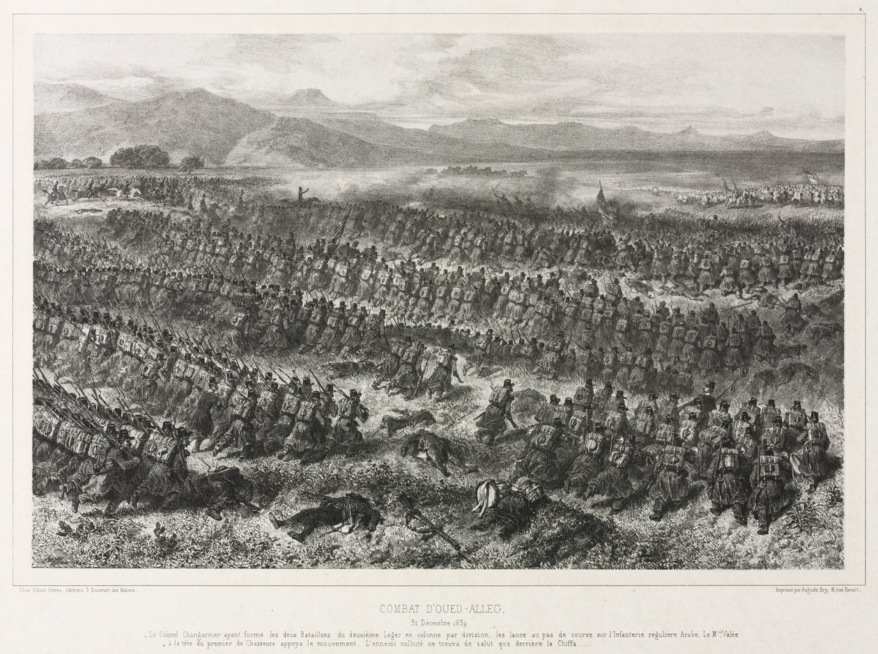 1839年12月31日、1840年、アウド・アレグの戦闘。 作： オーギュスト・ラフェット