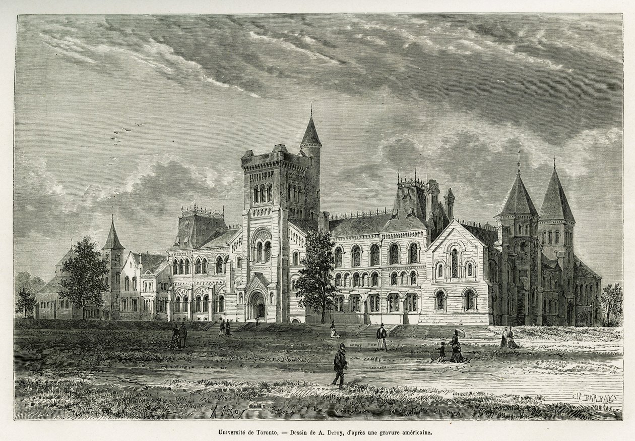 トロント大学、A.Deroyが描いた、H.de Lamotteが1873年に行ったカナダと北部レッド・リバーへの遠足の物語を説明するための絵。Le tour du monde」に掲載された版画 作： オーギュスト・ビクター・デロイ