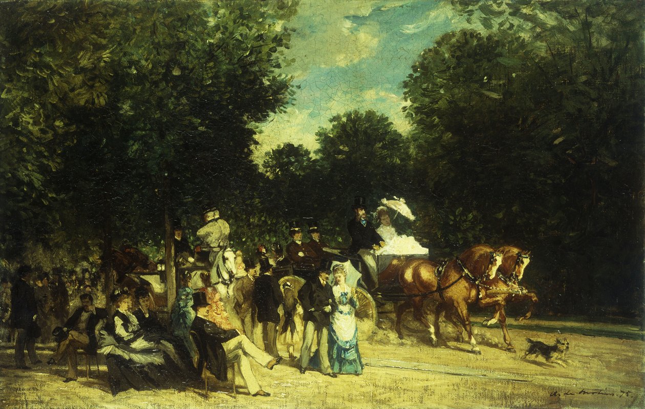 公園での一日、1875 作： オーギュスト・ド・モリンス