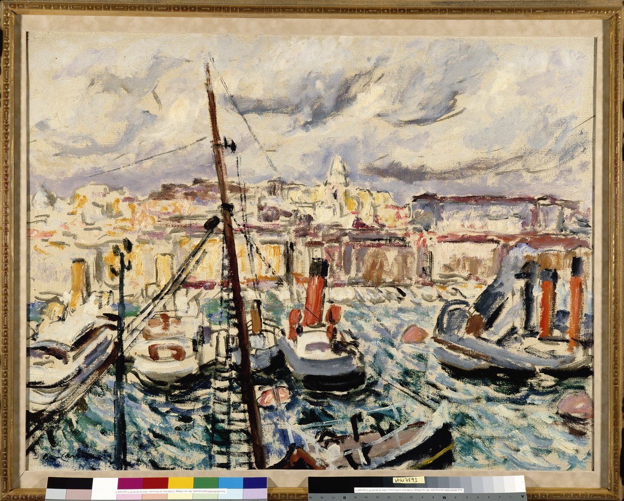 マルセイユ港のタグボート（絵画） 作： オーガスティン・カレラ