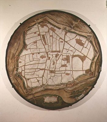 ウィーンの円形地図、1547年〜49年 作： オーガスティン・ヒルシュフォーゲル