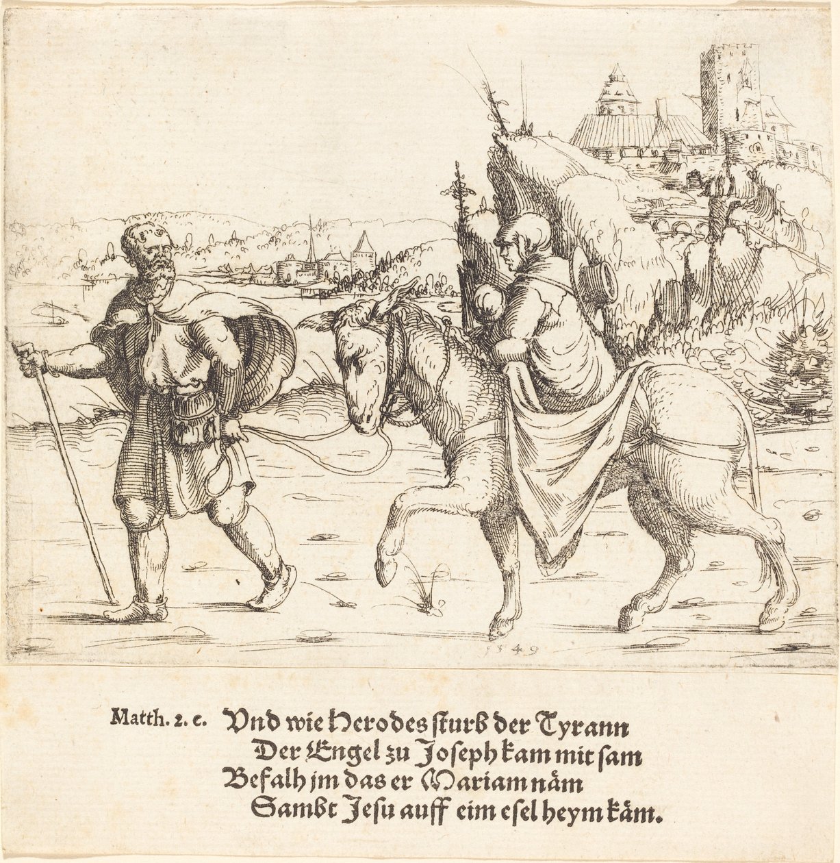 1549年、聖家族がエジプトから帰還。 作： オーガスティン・ヒルシュフォーゲル