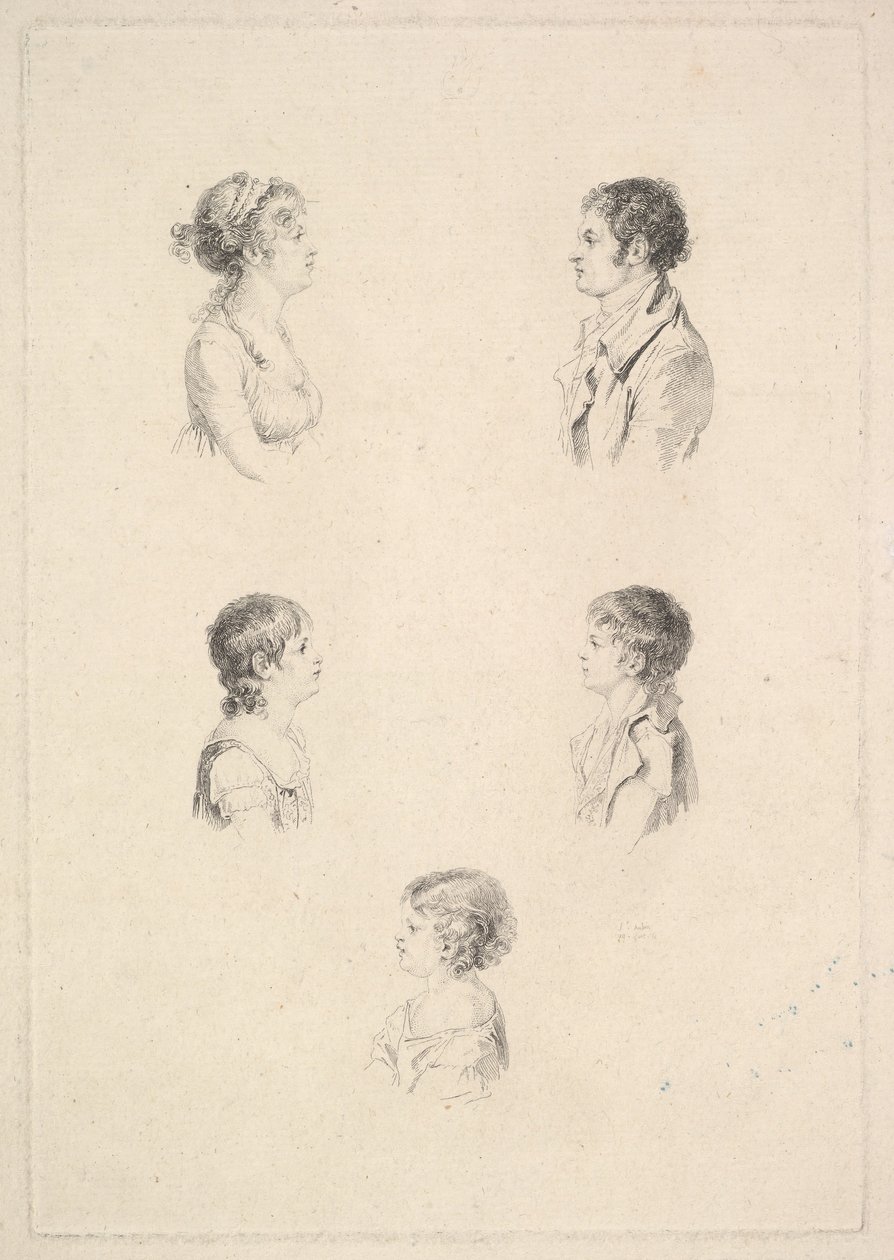 Renouard Family The Renouard Family、1801。 作： オーギュスタン・ド・サン・トーバン