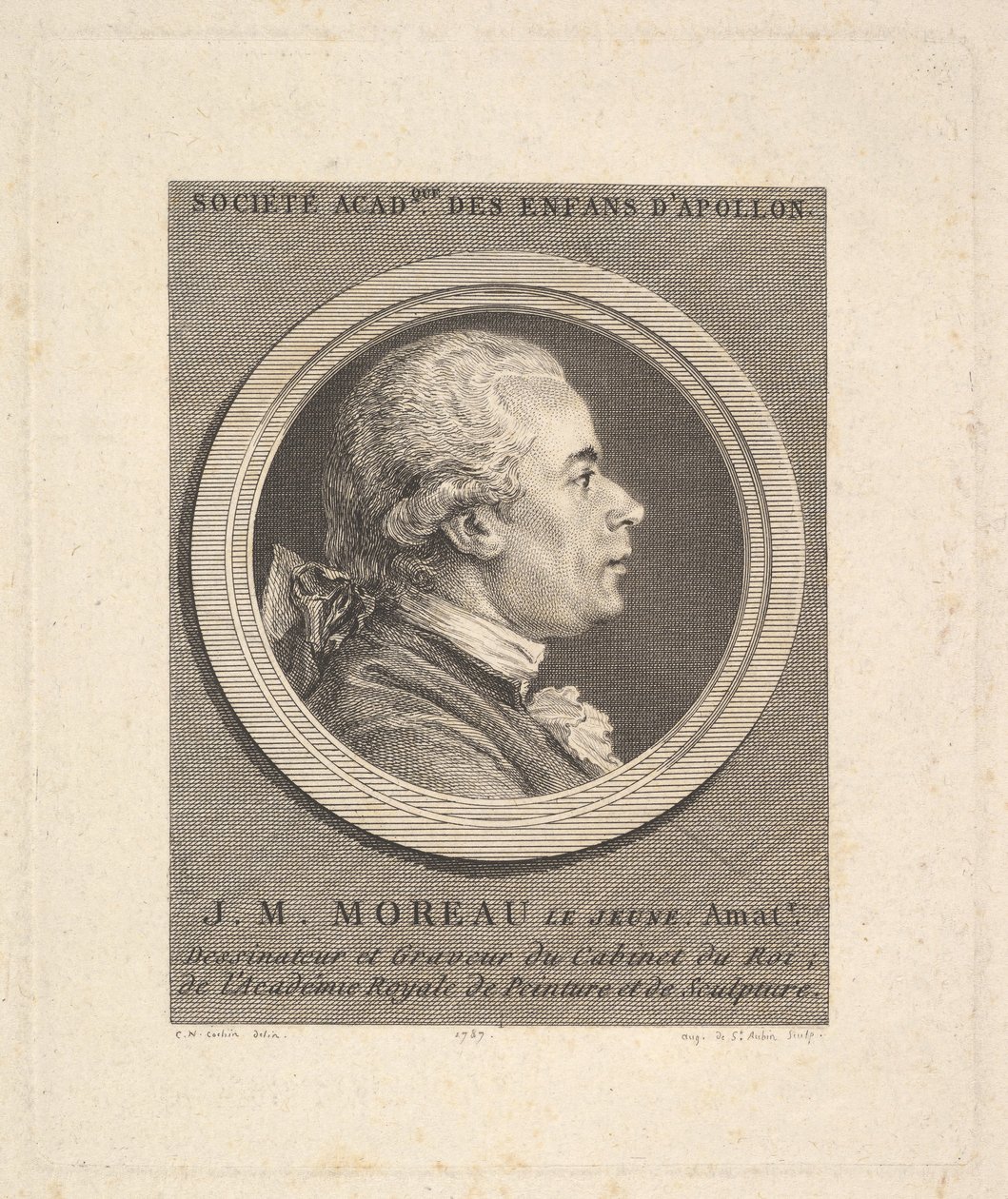 ジャンミッシェルモローの肖像、1787年。 作： オーギュスタン・ド・サン・トーバン
