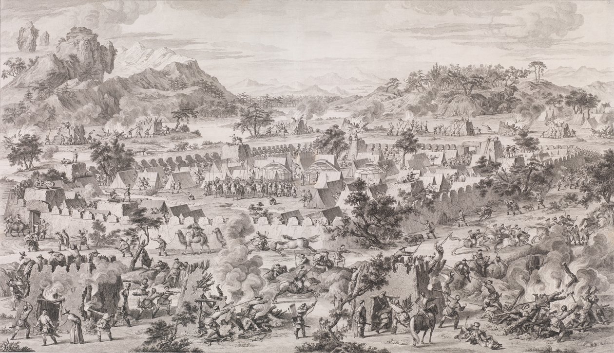 トングズルクの戦い、1773 年。 作： オーギュスタン・ド・サン・トーバン
