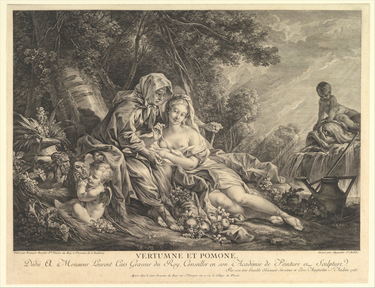 Vertumnus and Pomona、1765。 作： オーギュスタン・ド・サン・トーバン