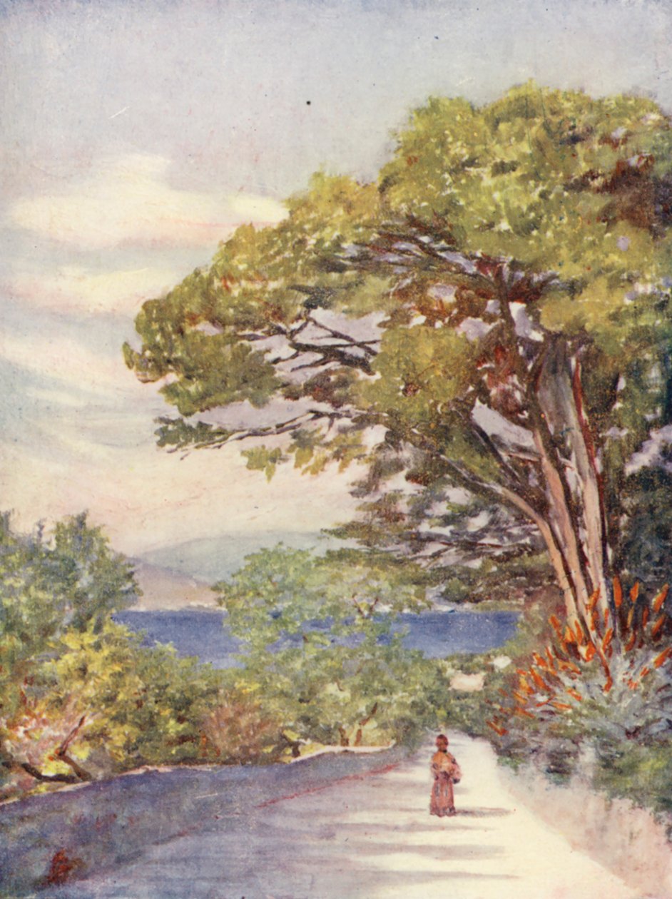 ジブラルタルの道（カラーリトグラフ） 作： オーガスティーン・フィッツジェラルド