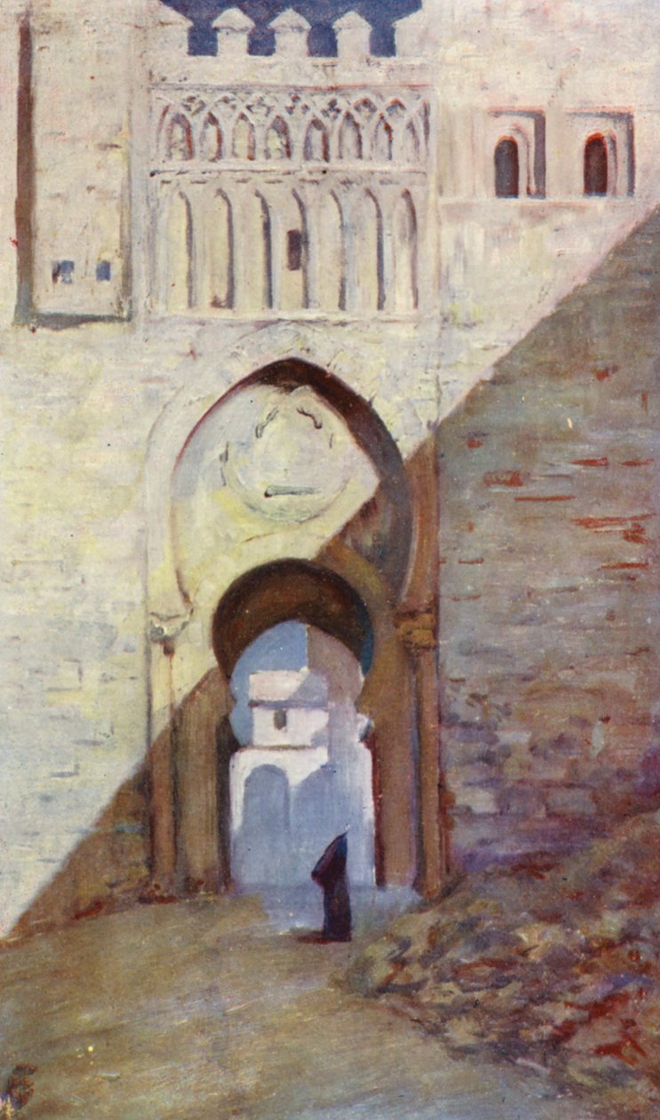 トレド、プエルタ・デル・ソル（カラーリトグラフ） 作： オーガスティーン・フィッツジェラルド