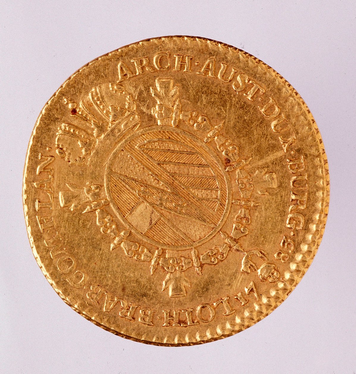 ヨーゼフ2世（1740-1790）のオーストリア黄金ダブロン（ダブロン） 1783年 ナポリ、ムゼオ・アルケオロギコ 作： オーストリア学派