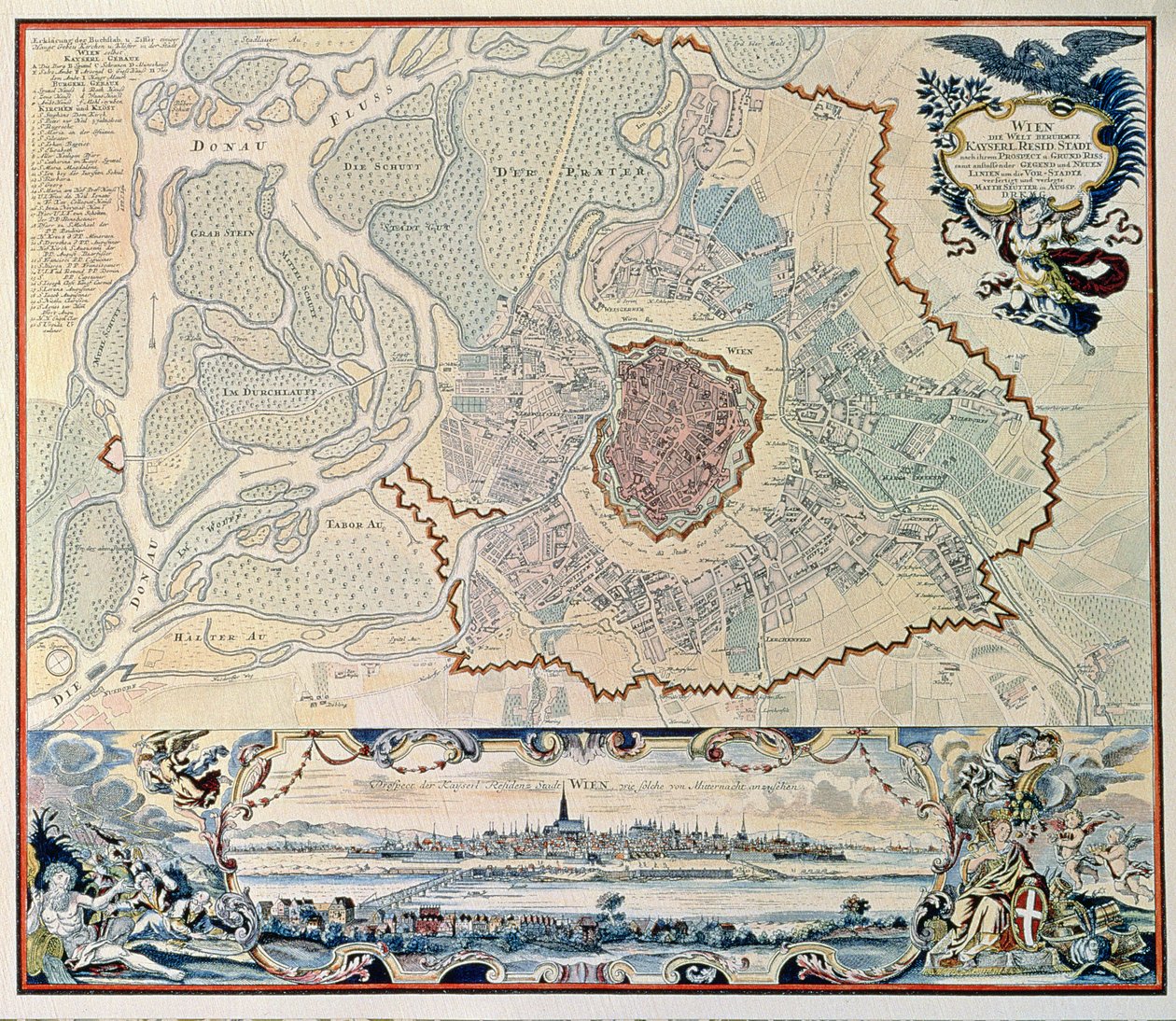 1720 年の彫刻 (彫刻) 後のウィーン市の計画 作： オーストリア学派