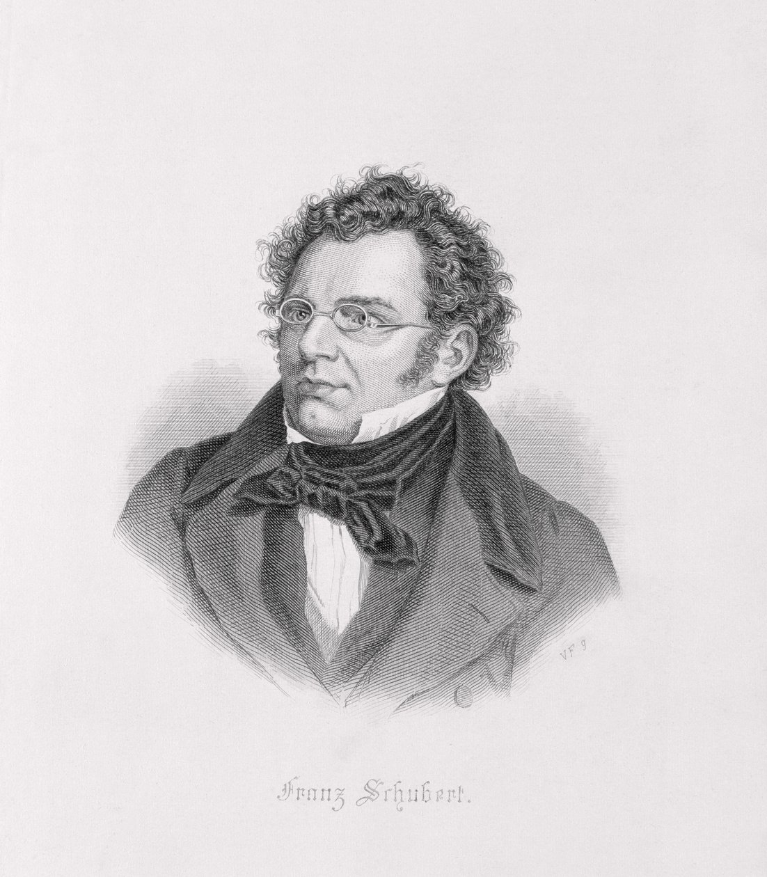 フランツ・シューベルト（1768-1827）の肖像 作： オーストリア学派