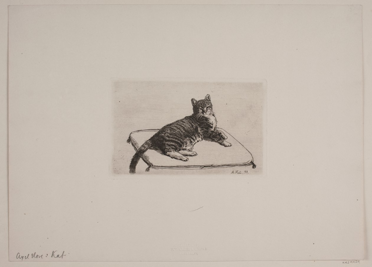 デンマーク語: Recumbent cat 作： アクセル・ホウ